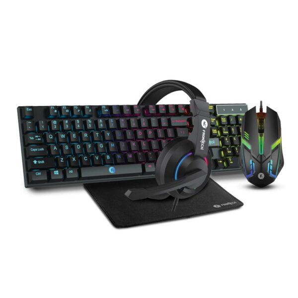FRONTECH Dragon Warrior Gaming 4 in 1 Gaming Combo Set | Gaming Keyboard with RGB LED Backlit | Mouse | Mousepad | Premium Gaming Headphone | KB-0038 | Black