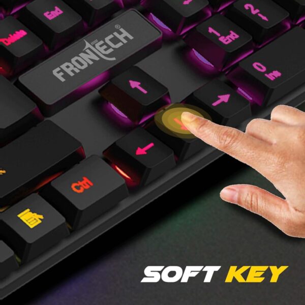 FRONTECH Dragon Warrior Gaming 4 in 1 Gaming Combo Set | Gaming Keyboard with RGB LED Backlit | Mouse | Mousepad | Premium Gaming Headphone | KB-0038 | Black