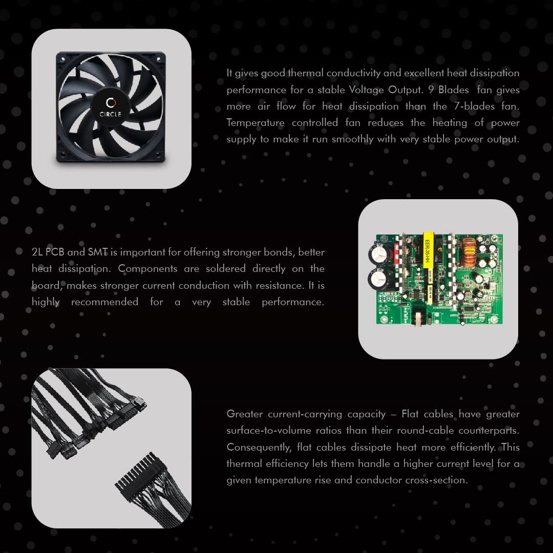 Circle Power Supply | CPH698 V12-400 |12 CM Temperature Controlled Ultra Quiet Fan - Image 3